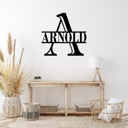 Personalized Monogram Metal Sign Handwriting