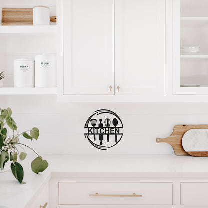 Personalized Kitchen Name Metal Wall Art - Circular Cooking Design