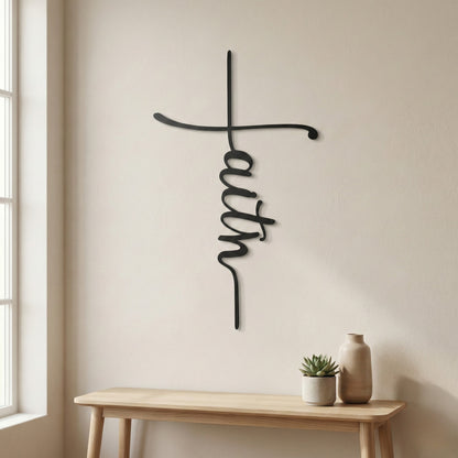 Faith Cross Metal Wall Art