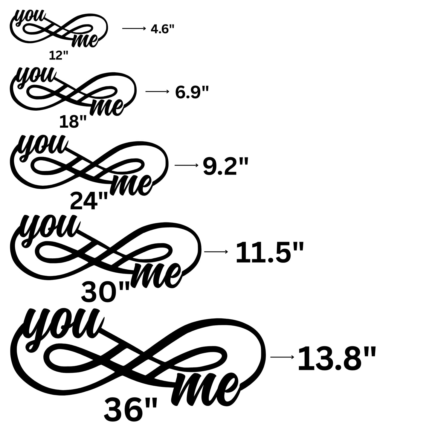 You & Me Infinity Metal Wall Art