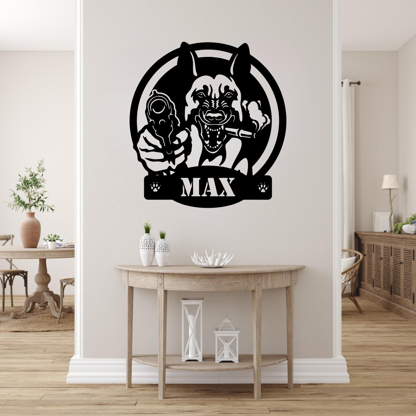 Custom Dog Metal Sign - Guard Dog Personalized Wall Art