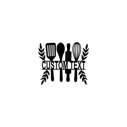 Personalized Kitchen Tools Metal Wall Art