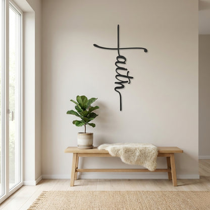 Faith Cross Metal Wall Art