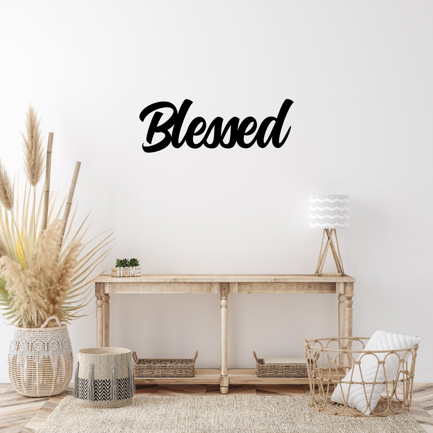 Blessed Metal Word Wall Art