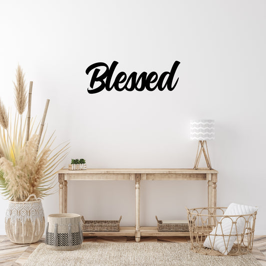 Blessed Metal Word Wall Art