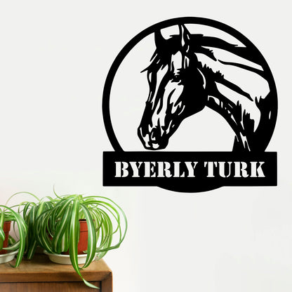 Custom Horse Metal Wall Art - Personalized Farm & Stable Sign