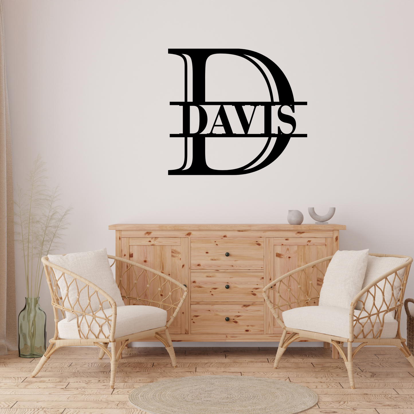 Personalized Monogram Metal Sign Handwriting