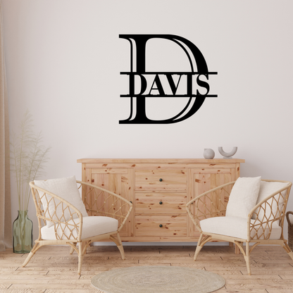 Personalized Monogram Metal Sign Handwriting