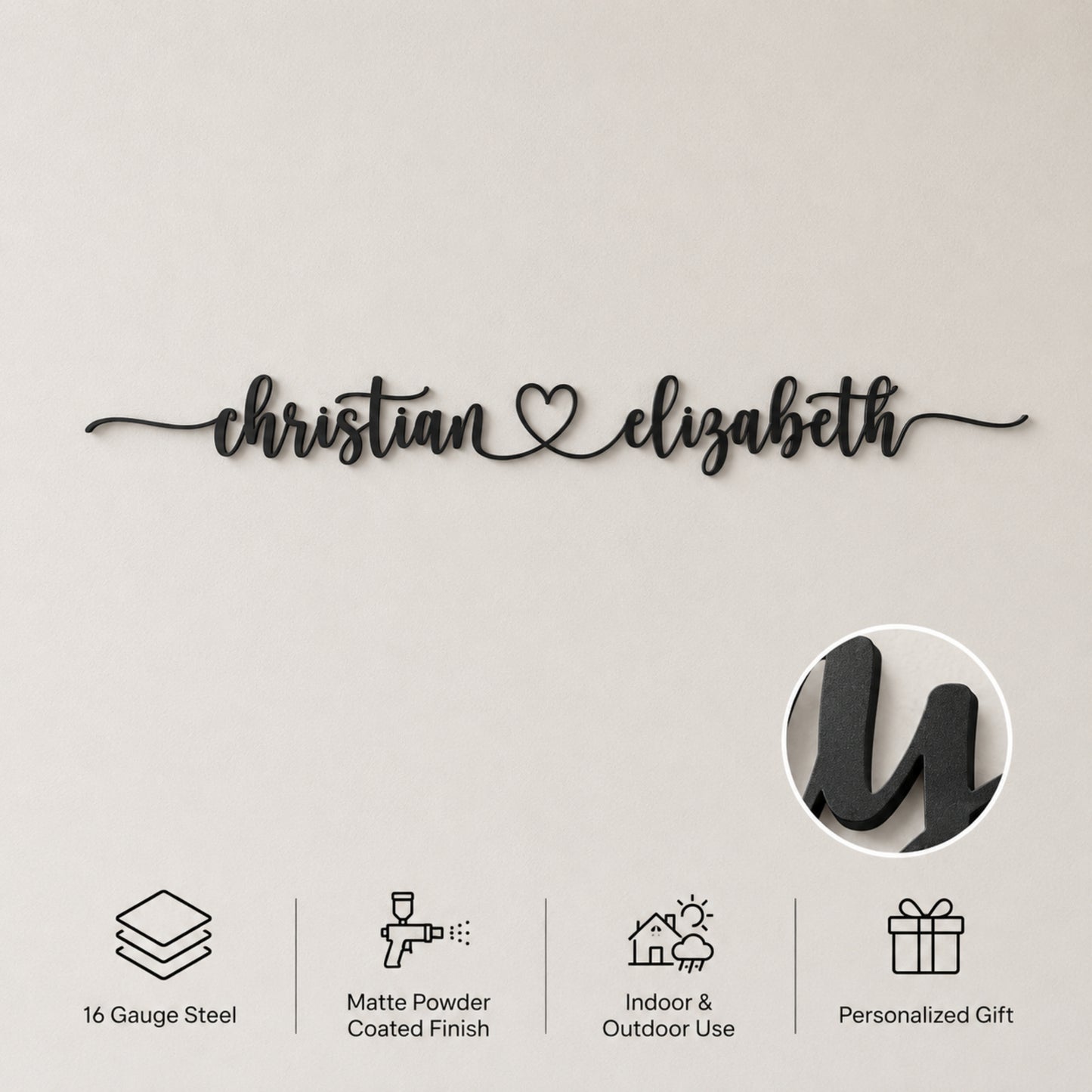 Personalized LoveLink Metal Wall Sign