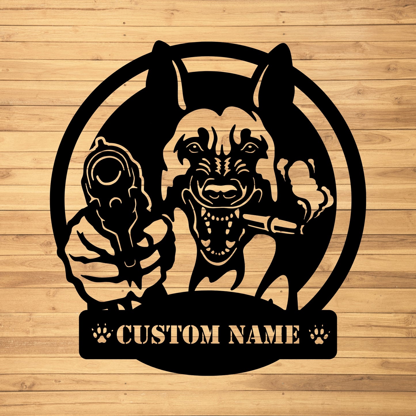 Custom Dog Metal Sign - Guard Dog Personalized Wall Art
