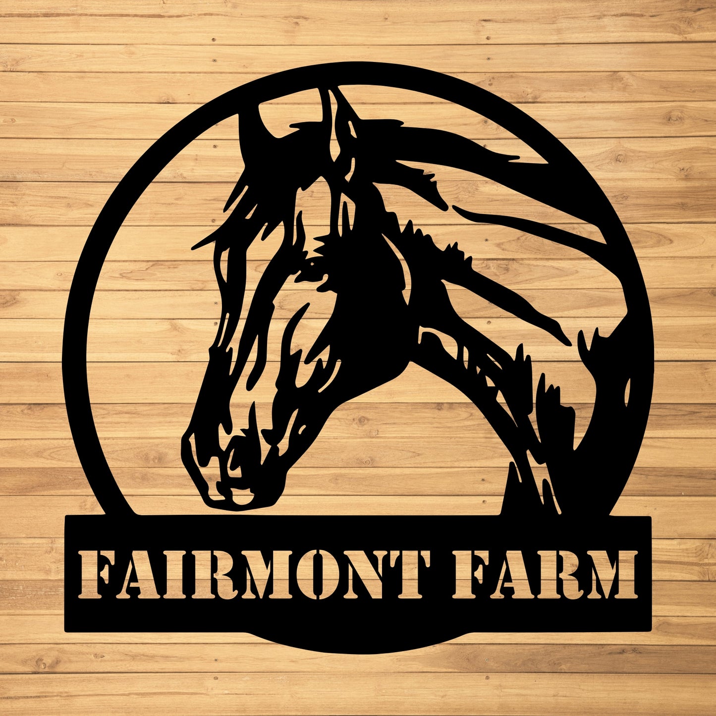 Custom Horse Metal Wall Art - Personalized Farm & Stable Sign