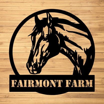 Custom Horse Metal Wall Art - Personalized Farm & Stable Sign