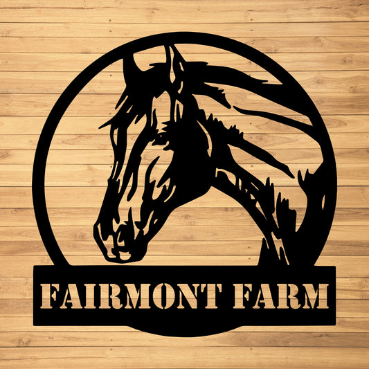 Custom Horse Metal Wall Art - Personalized Farm & Stable Sign