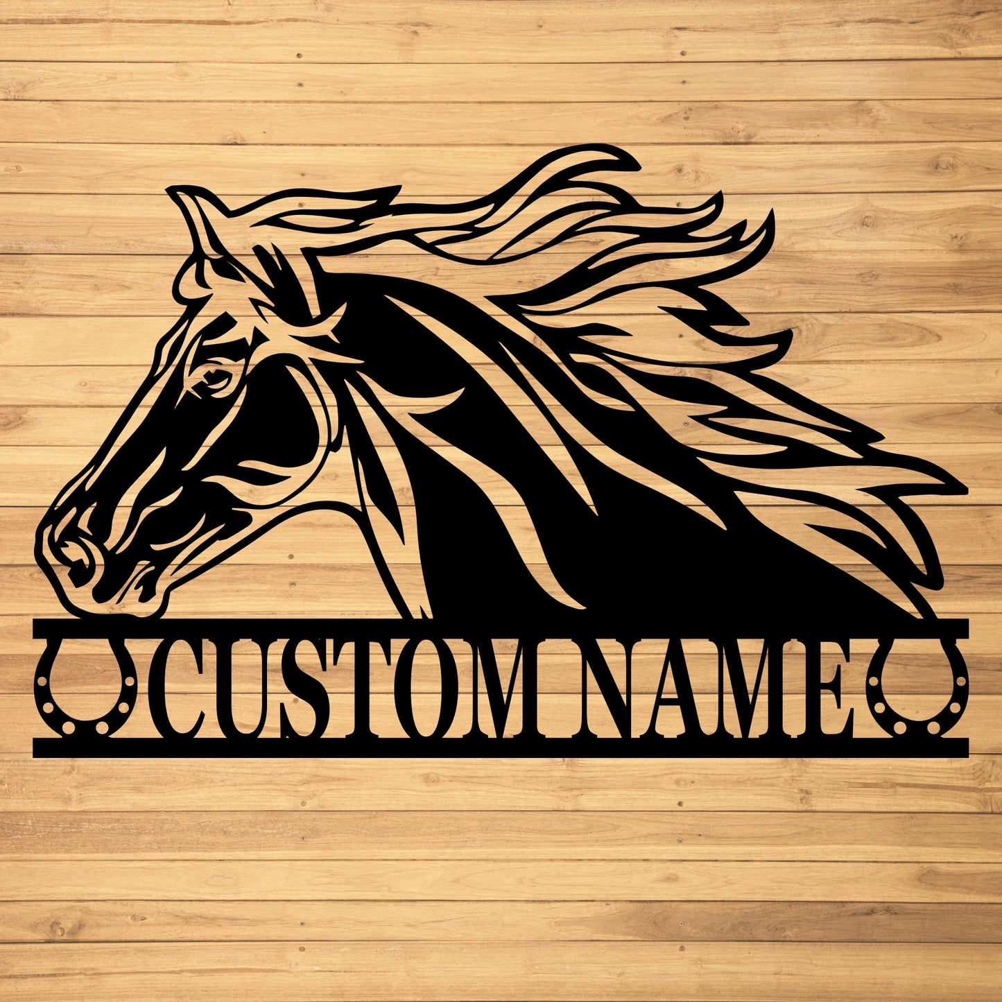 Custom Horse Metal Wall Art - Personalized Name Sign