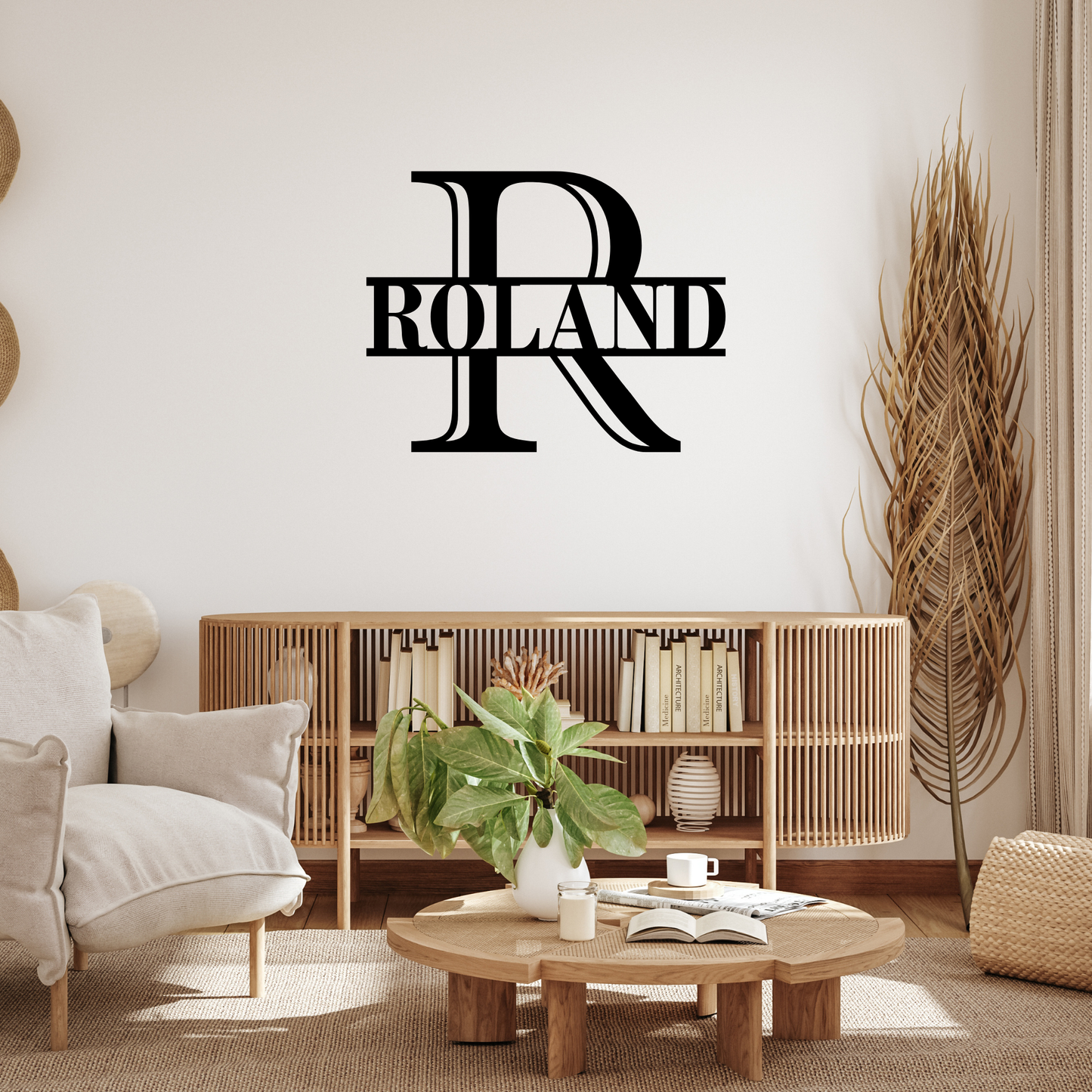 Personalized Monogram Metal Sign Handwriting