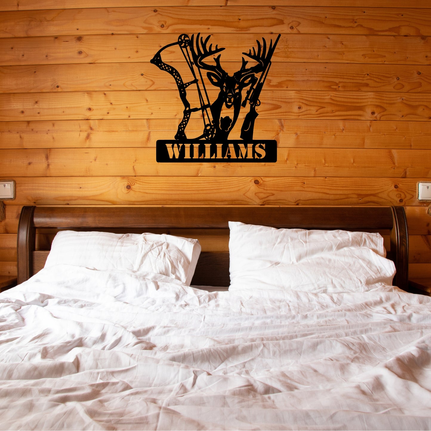 Custom Hunting Metal Sign - Deer, Bow & Rifle Wall Art