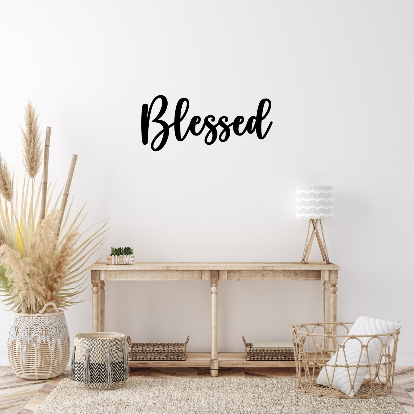 Blessed Metal Word Wall Art