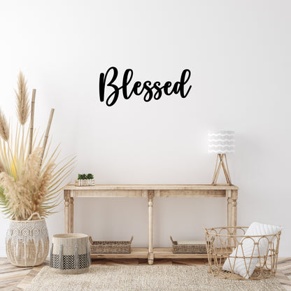 Blessed Metal Word Wall Art