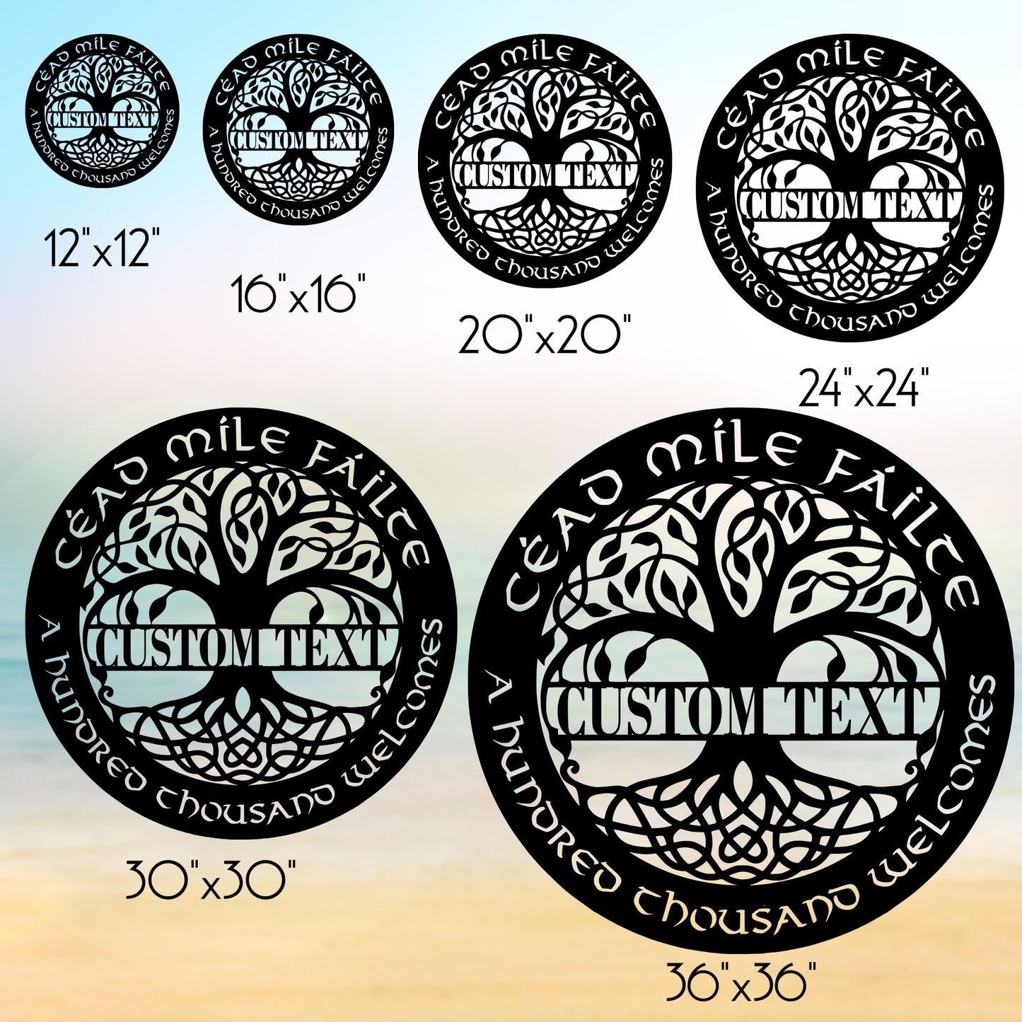 Custom Celtic Tree of Life Metal Wall Art with Family Name & Quote