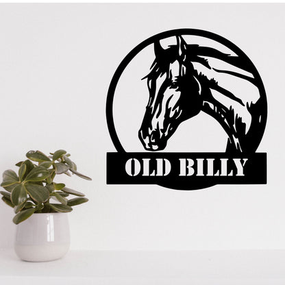 Custom Horse Metal Wall Art - Personalized Farm & Stable Sign