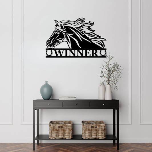 Custom Horse Metal Wall Art - Personalized Name Sign