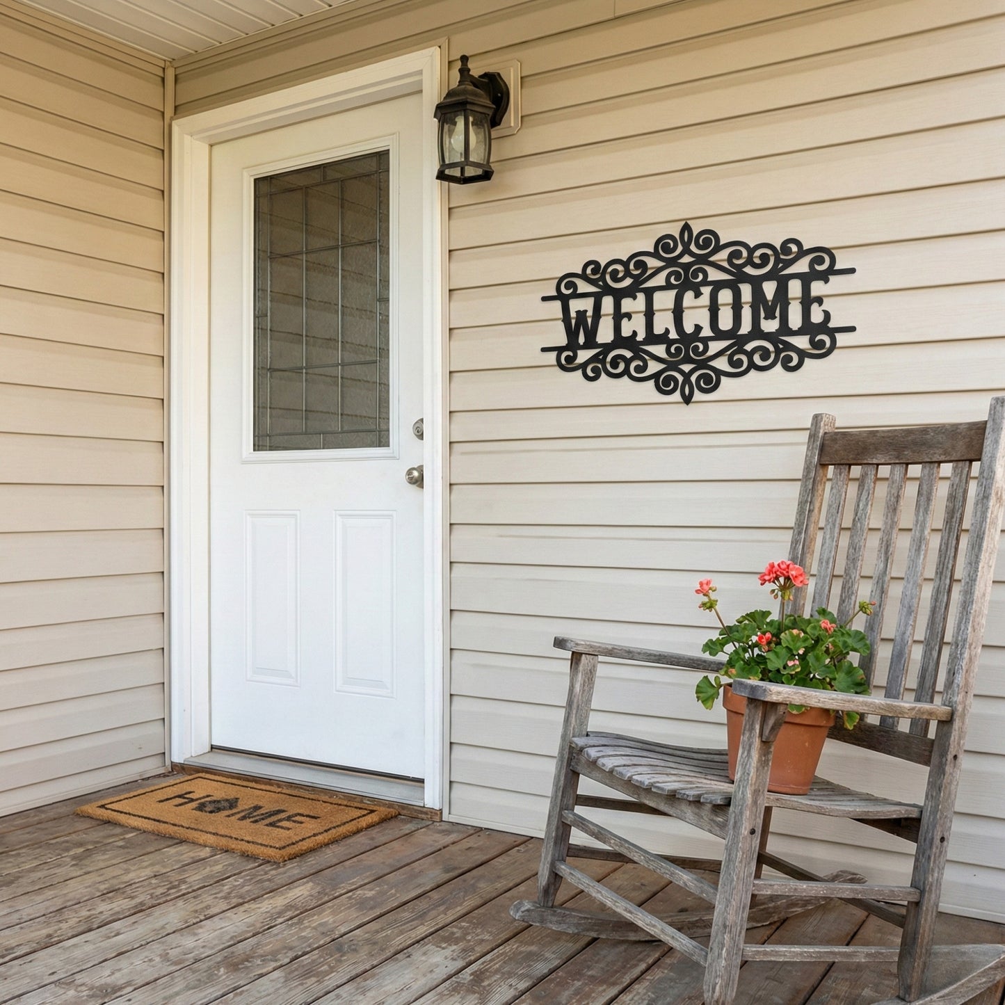 Ornamental Welcome Metal Wall Art Sign