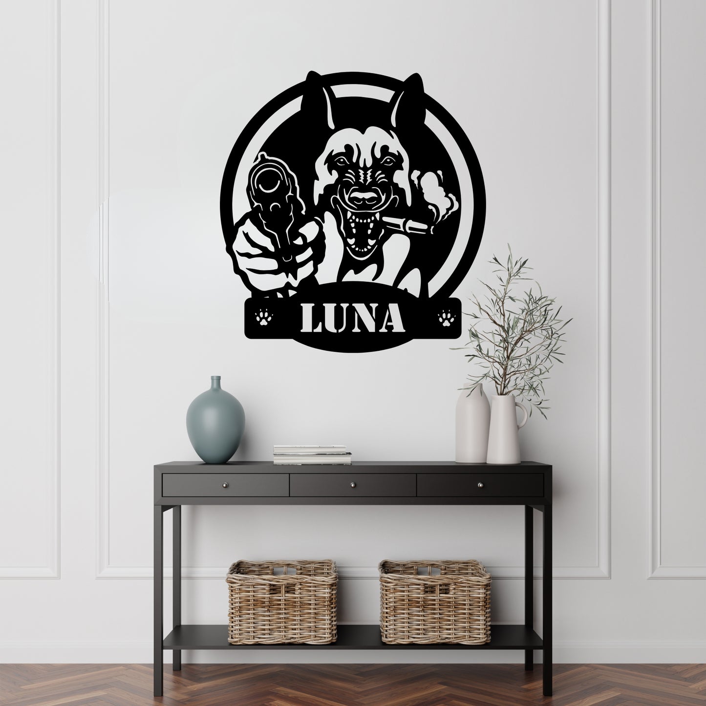 Custom Dog Metal Sign - Guard Dog Personalized Wall Art