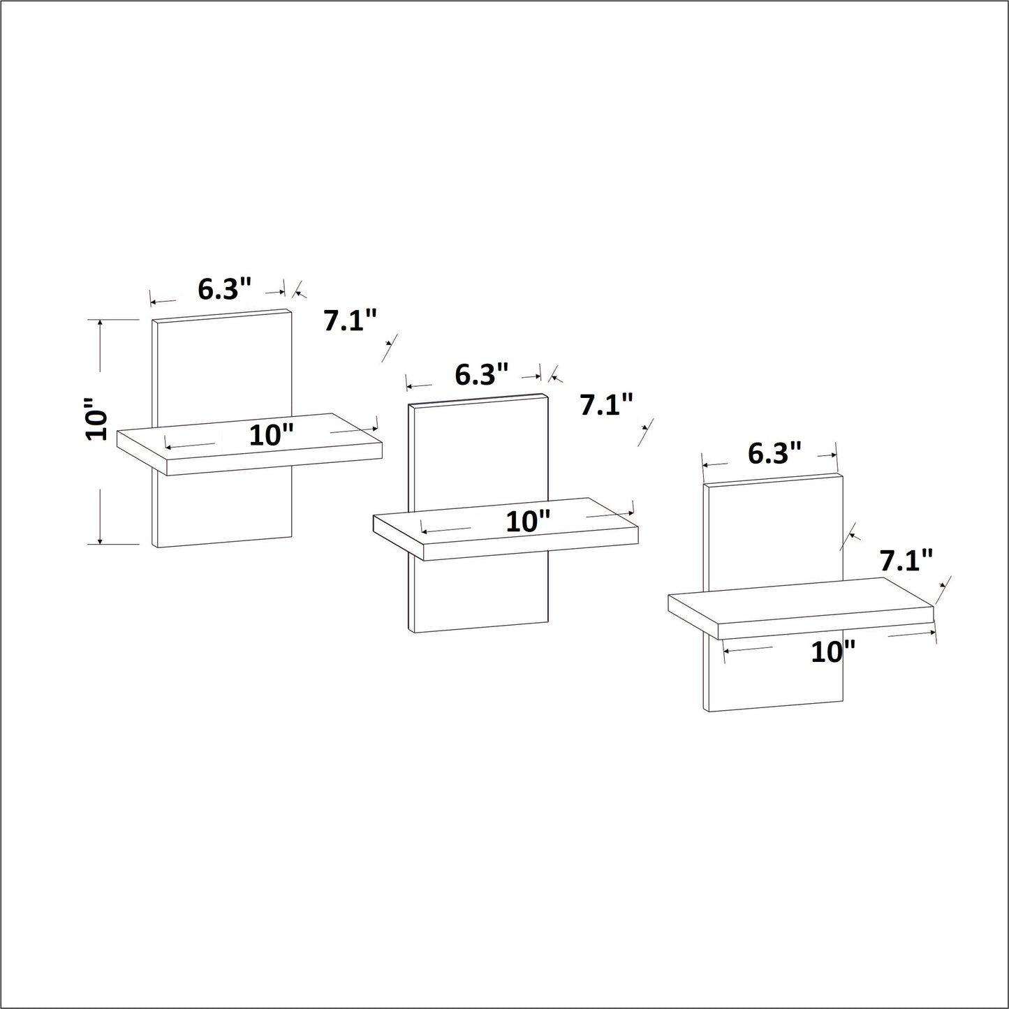 Quincy Wall Shelf Set of 3