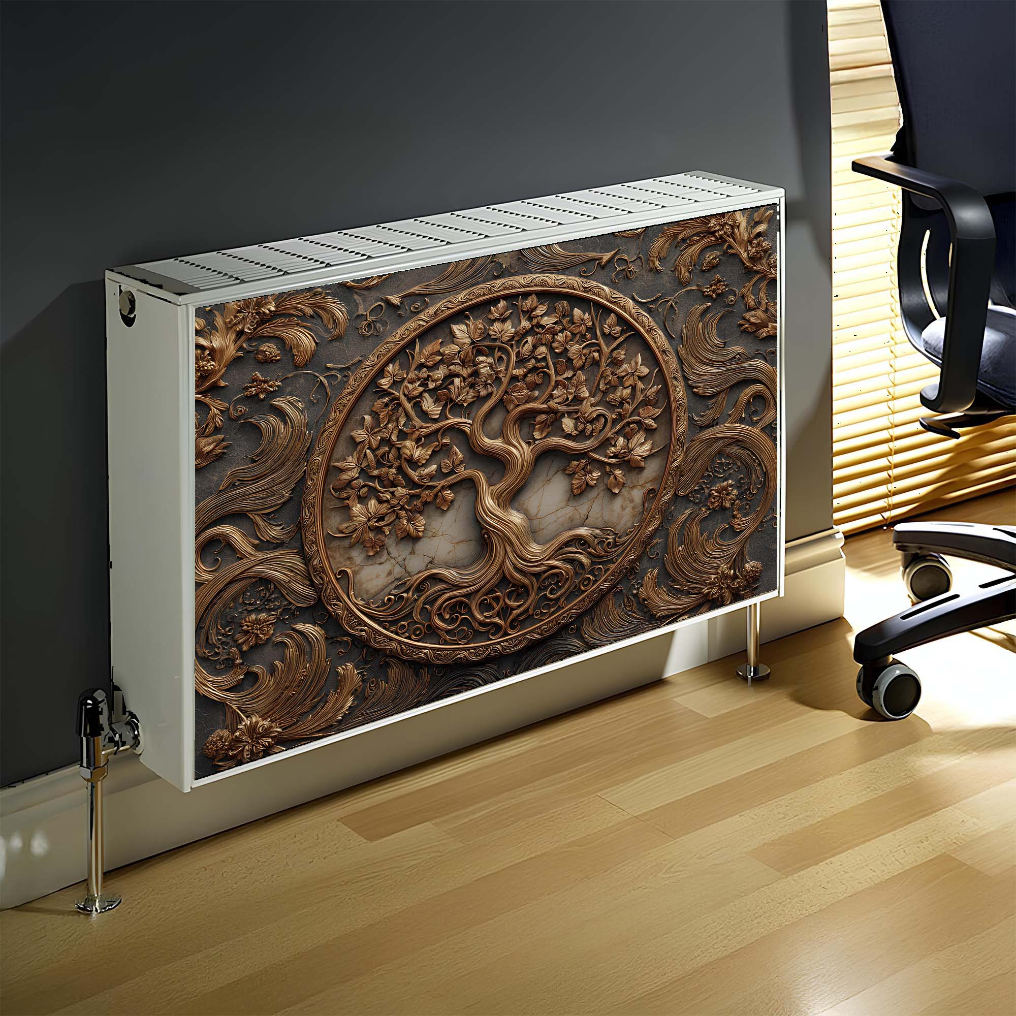 Baroque Tree Magnetic Radiator Cover – Ornate Tree of Life Heater Wrap ...